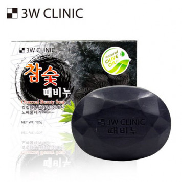 3W CLINIC Мыло с древесным углем Charcoal Beauty Soap-2