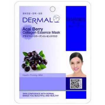 DERMAL Маска тканевая для лица Asai Berry Collagen Essence Mask ягода асаи и коллаген(23 гр)