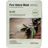 АН Secriss Маска для лица тканевая Secriss Pure Nature Mask Pack-Olive 25мл