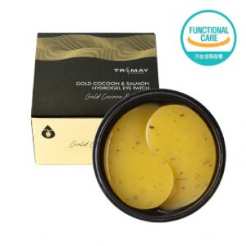 TRIMAY Пачти с золотым шелкопрядом Gold Cocoon&Salmon Hydrogel Eye Patch(60 шт)-1